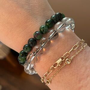 Ruby Zoisite gemstone stretchy bracelet